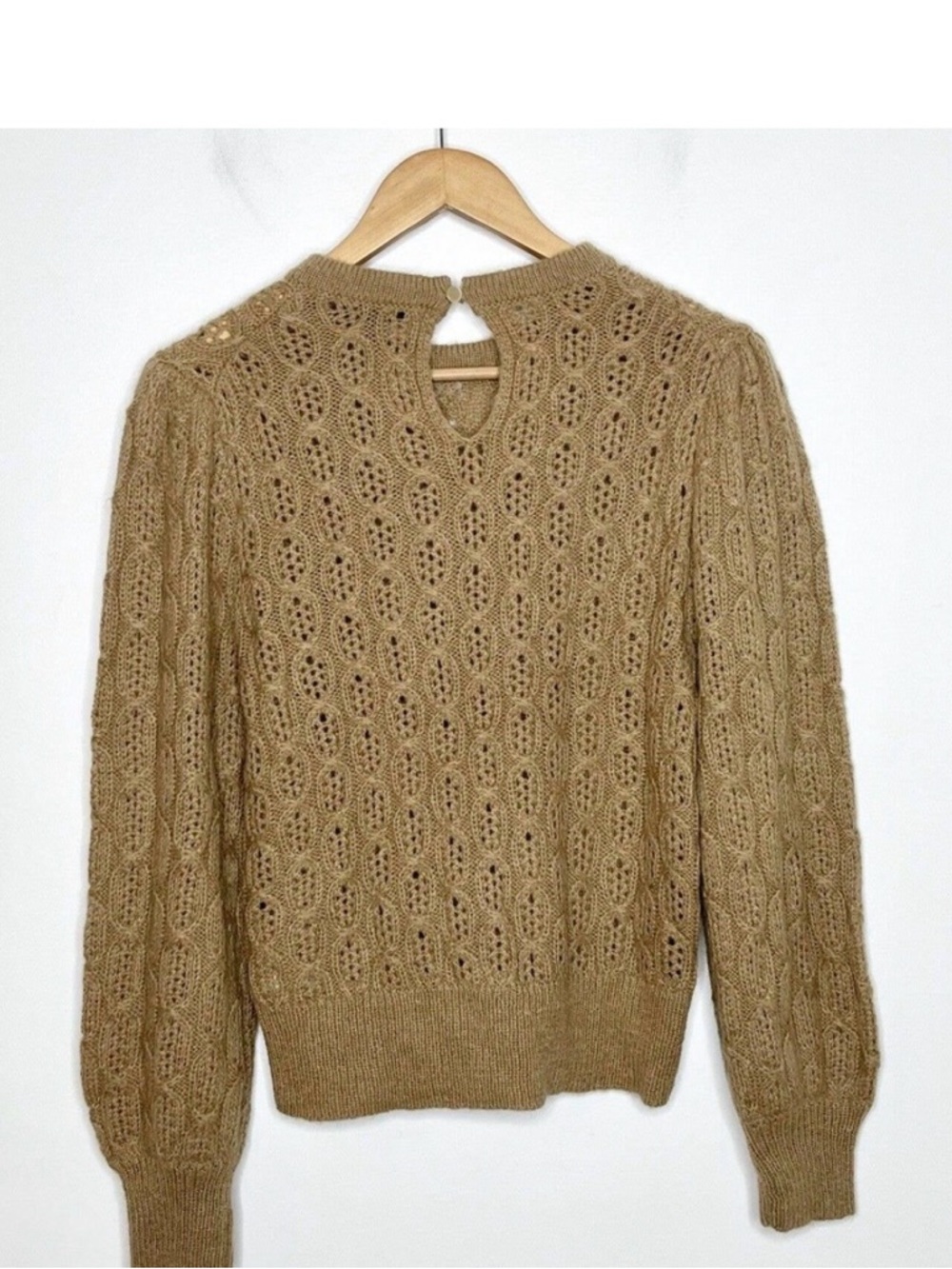 J. Crew Cable Knit Scoop Neck Sweater in Camel